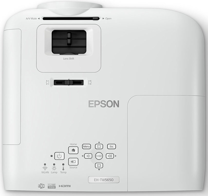 Epson EH-TW5650 - Vue du dessus et accès boutons