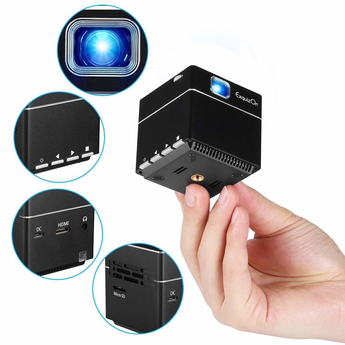 ExquizOn Mini Vidéoprojecteur HD, S6 Projecteur DLP 1080P
