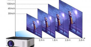 OMAS Vidéoprojecteur HD 1080P 1800 Lumens Led Mini LCD Projecteur de Cinéma Privé