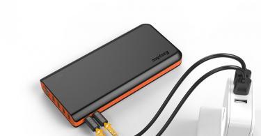 EasyAcc 26000mAh Batterie Externe PowerBank 4 Ports de Sortie et 2 Ports d'Entrée avec Lampe de Secours pour Smartphones et Tablettes