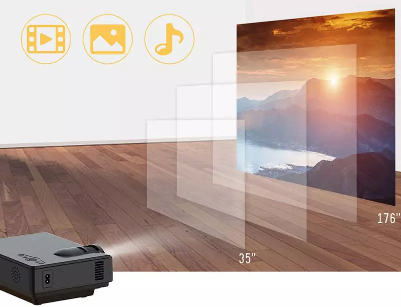 Projecteur, TENKER Q5 Mini Projecteur Video +20% Lumens Full HD 1080p Projecteur LED Portable - HDMI
