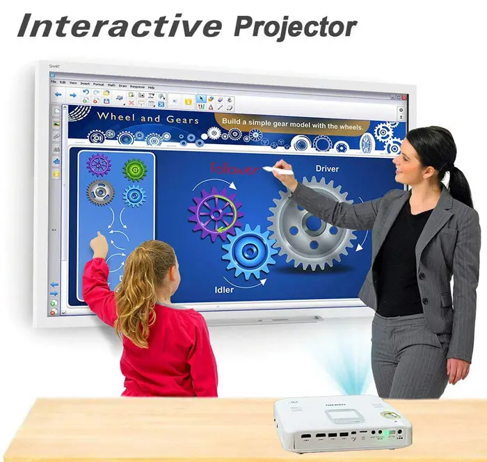 NIERBO Videoprojecteur Interactif Mini Projecteur 3D Full HD