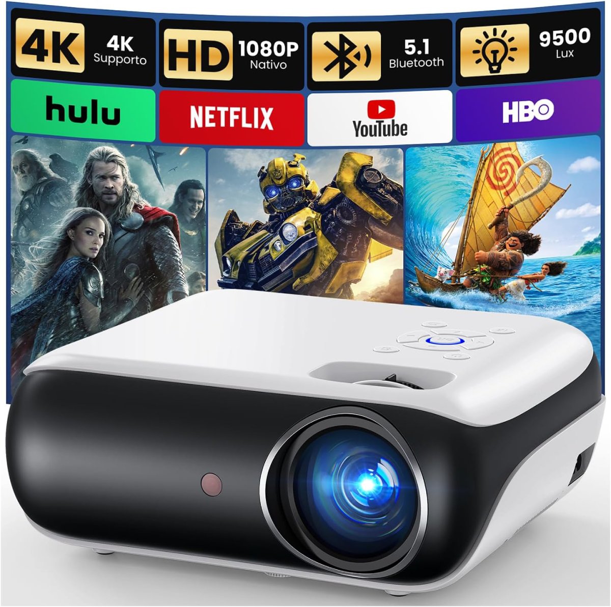 Projecteur HAPPRUN H1 - Le Projecteur 1080p Qui Révolutionne le Home Cinéma à Petit Prix