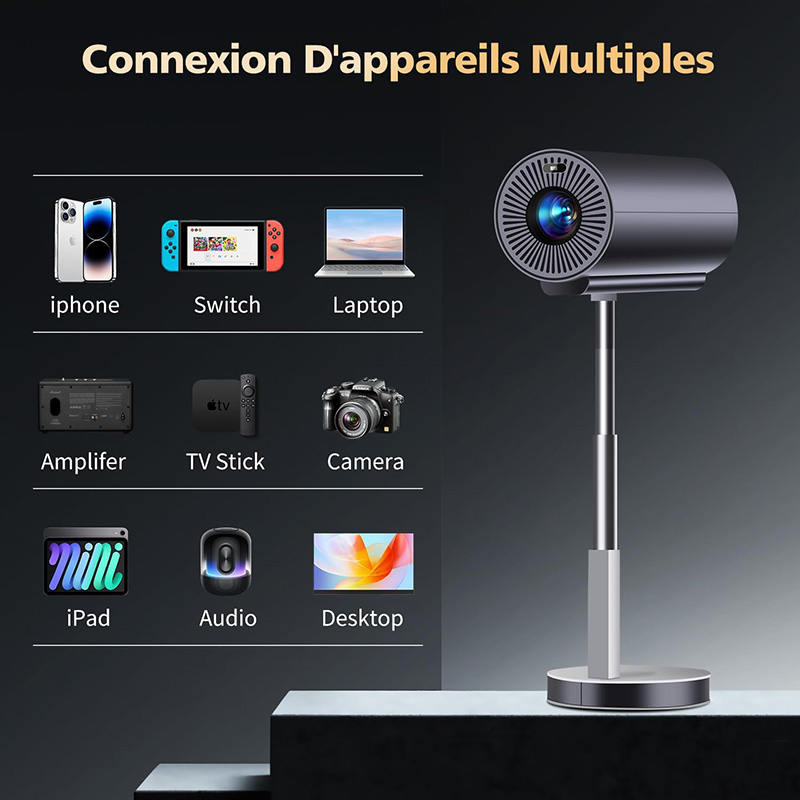 Details vue de face Test et Avis Complet du Vidéoprojecteur Portable 4K VGKE Le Meilleur Choix 2025