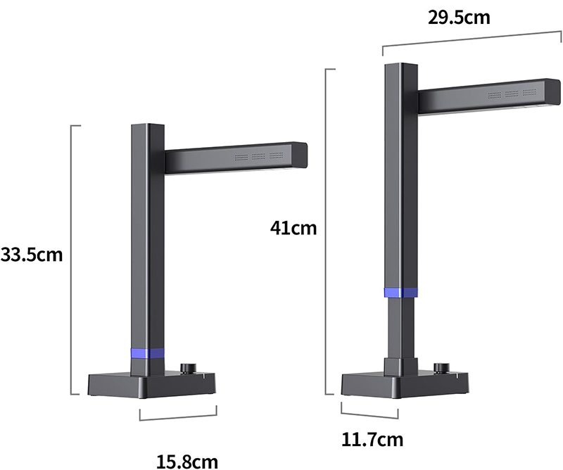 Dimensions Scanner de Livres et de Documents CZUR Shine Ultra Pro 24MP Test et Avis Complet 2025